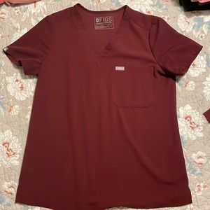 Lightly worn Figs women’s Burgundy Catarina One-Pocket Scrub Top - S / Burgundy